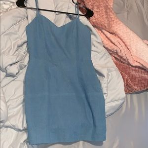 Blue mini denim dress